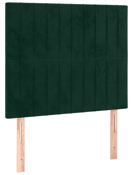 Čelo postele tmavě zelené 80x5x118/128 cm sametové 3116603