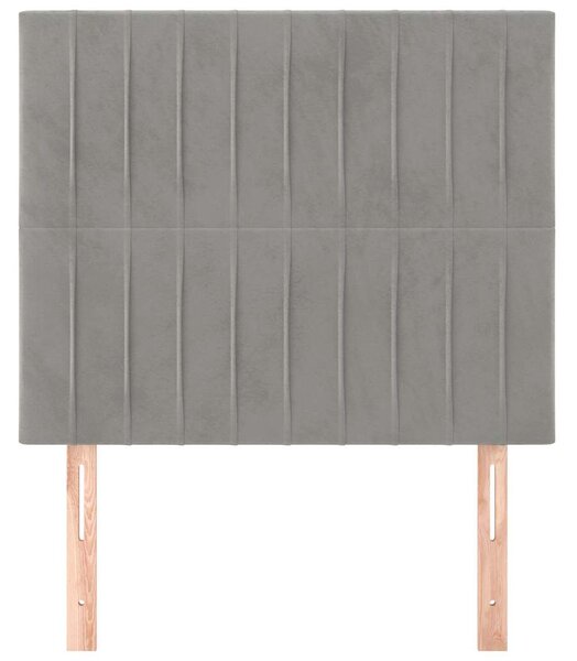 Čelo postele světle šedé 90x5x118/128 cm sametové 3116606