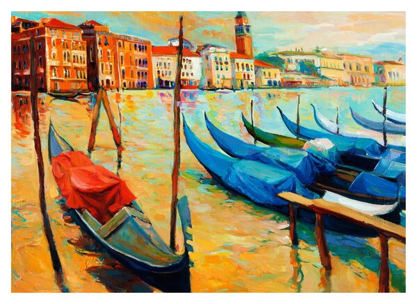 Obraz - Přístav v Benátkách (70x50 cm)