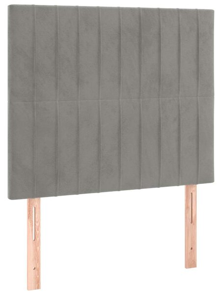 Čelo postele světle šedé 90x5x118/128 cm sametové 3116606
