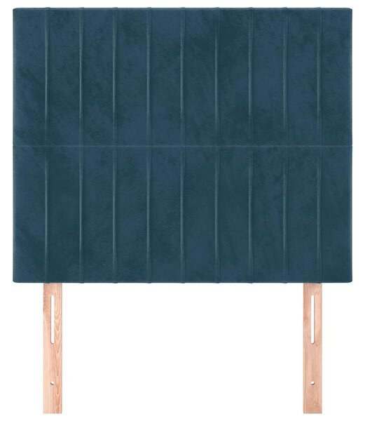 Čelo postele tmavě modré 90x5x118/128 cm sametové 3116610