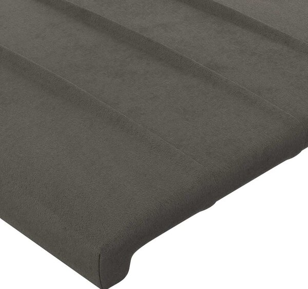 Čelo postele tmavě šedé 160x5x118/128 cm sametové 3116625