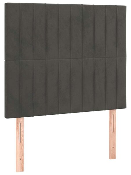 Čelo postele tmavě šedé 80x5x118/128 cm sametové 3116601