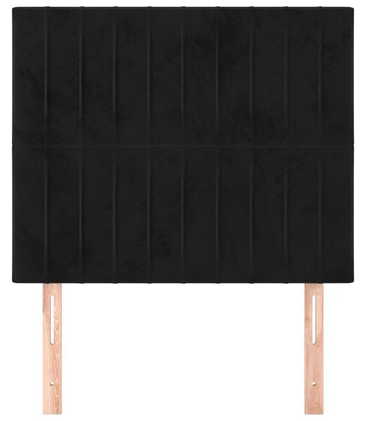 Čelo postele černé 100x5x118/128 cm sametové 3116614