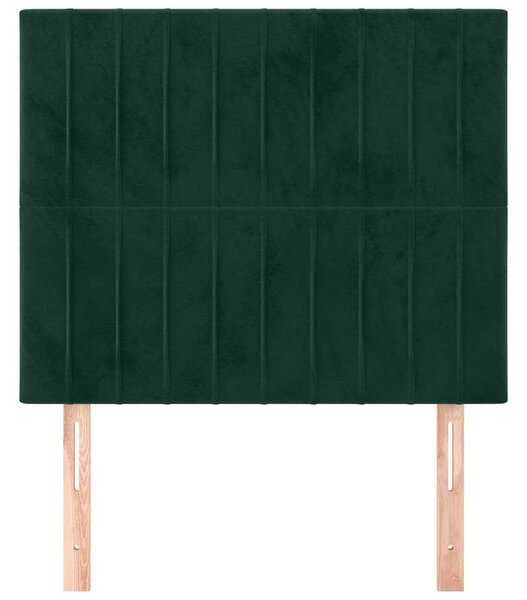 Čelo postele tmavě zelené 80x5x118/128 cm sametové 3116603