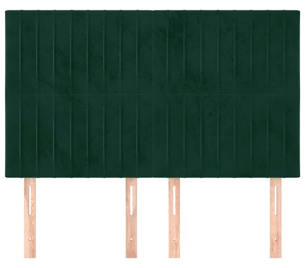 Čelo postele tmavě zelené 144x5x118/128 cm sametové 3116621