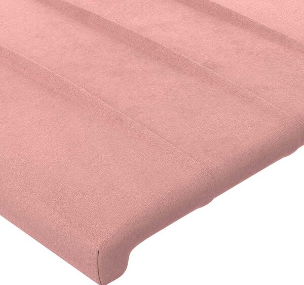 Čelo postele typu ušák růžová 203x23x118/128 cm samet 3118265