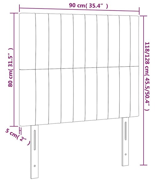 Čelo postele tmavě modré 90x5x118/128 cm sametové 3116610