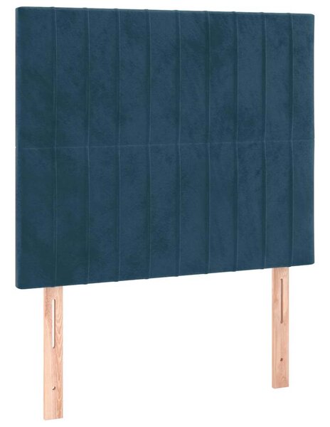 Čelo postele tmavě modré 90x5x118/128 cm sametové 3116610