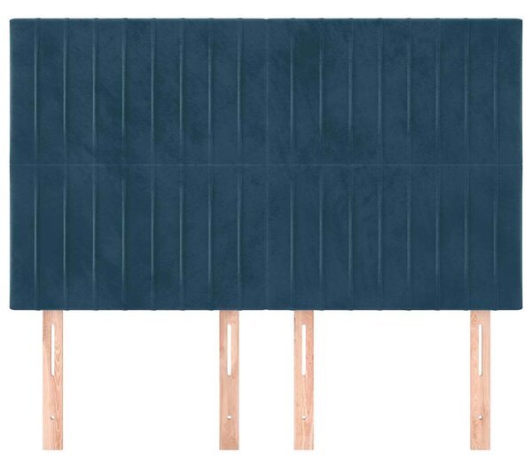 Čelo postele tmavě modré 144x5x118/128 cm sametové 3116622