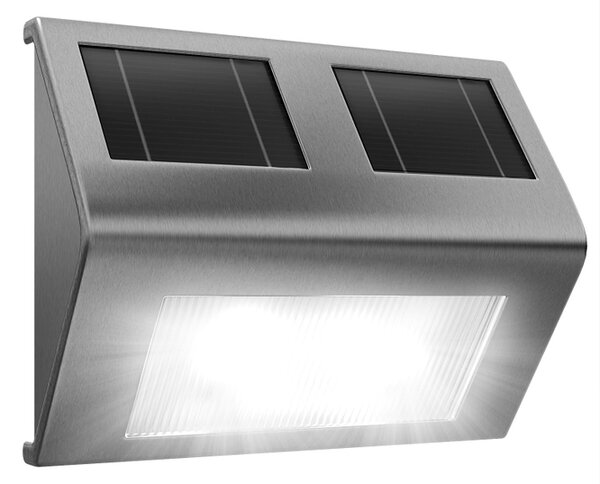 LED solární nástěnné osvětlení nerezové 101594