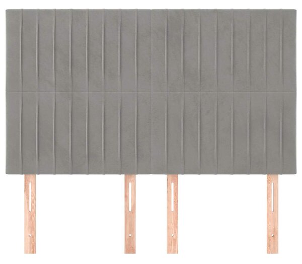 Čelo postele světle šedé 144x5x118/128 cm sametové 3116618