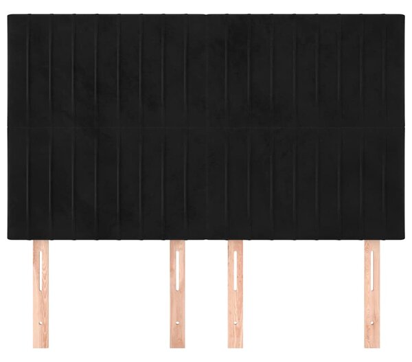 Čelo postele černé 144x5x118/128 cm sametové 3116620