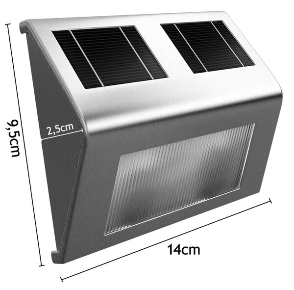 LED solární nástěnné osvětlení nerezové 101594