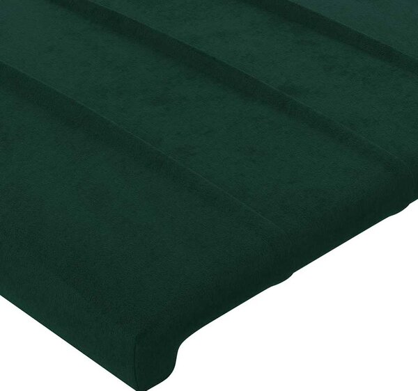 Čelo postele tmavě zelené 144x5x118/128 cm sametové 3116621