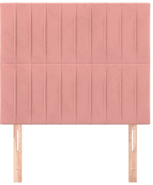 Čelo postele růžové 100x5x118/128 cm sametové 3116617