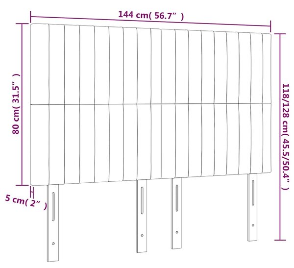 Čelo postele tmavě modré 144x5x118/128 cm sametové 3116622