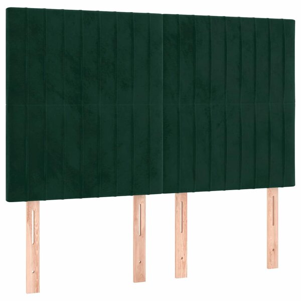 Čelo postele tmavě zelené 144x5x118/128 cm sametové 3116621