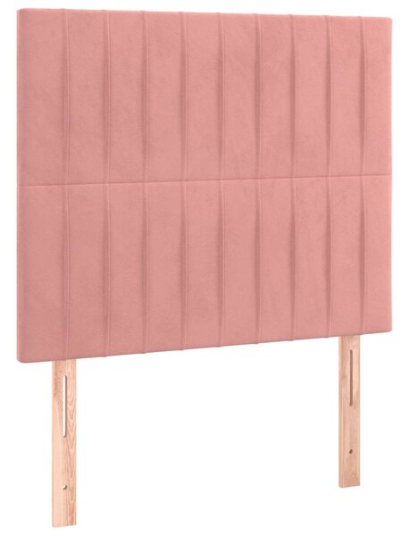 Čelo postele růžové 100x5x118/128 cm sametové 3116617