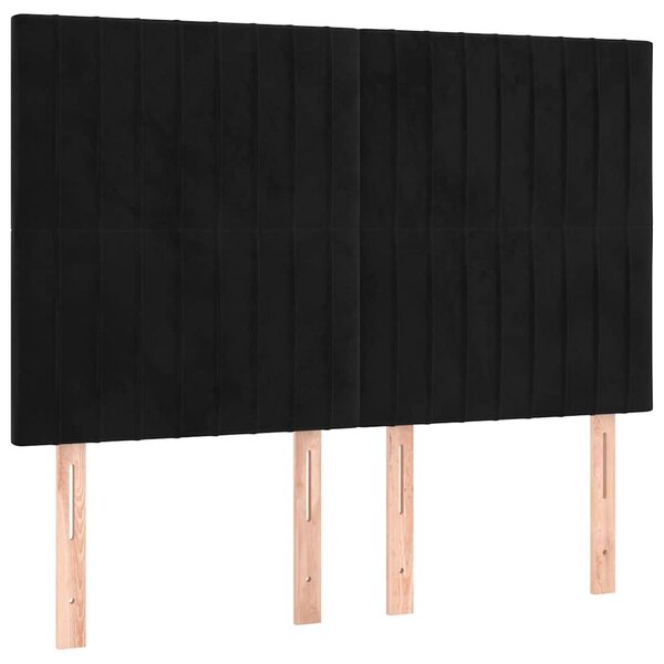 Čelo postele černé 144x5x118/128 cm sametové 3116620