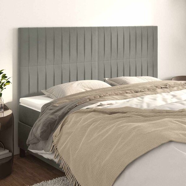 Čelo postele světle šedé 180x5x118/128 cm sametové 3116630