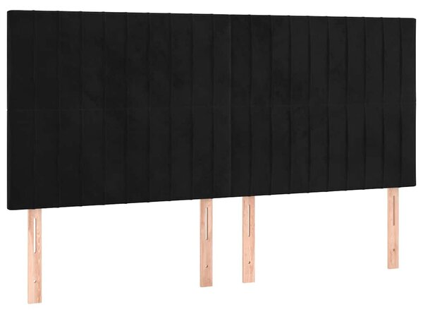 Čelo postele černé 200x5x118/128 cm sametové 3116638