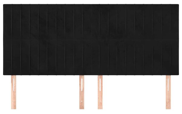 Čelo postele černé 200x5x118/128 cm sametové 3116638