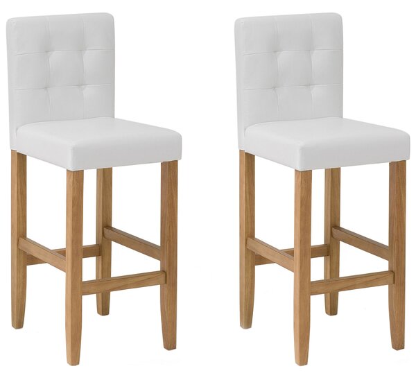 Sada 2 barových židlí z umělé kůže krémové MADISON