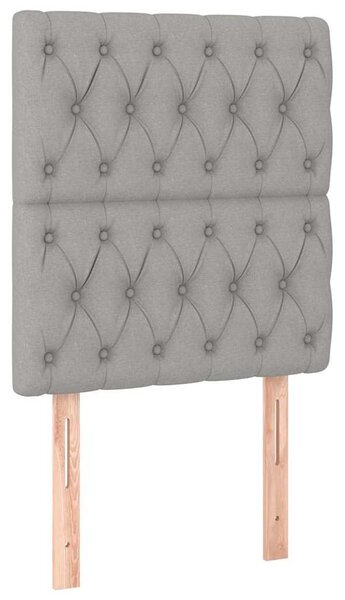 Čelo postele světle šedé 80x7x118/128 cm látkové 3116642