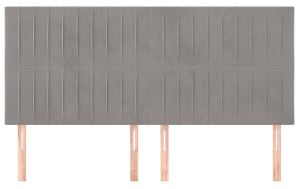 Čelo postele světle šedé 180x5x118/128 cm sametové 3116630