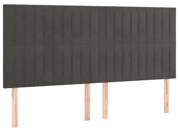 Čelo postele tmavě šedé 160x5x118/128 cm sametové 3116625