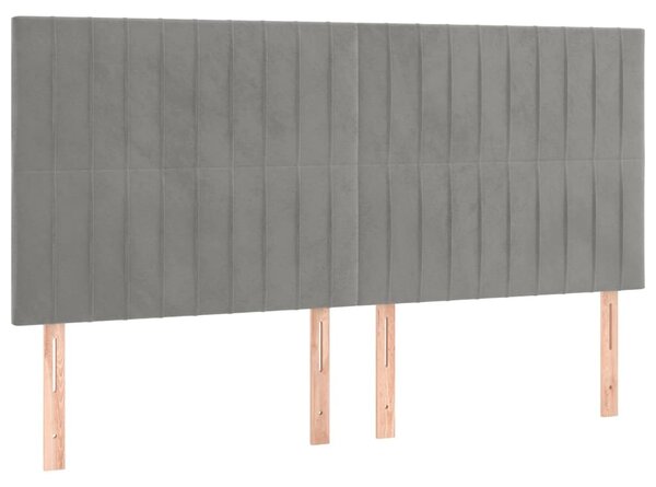 Čelo postele světle šedé 180x5x118/128 cm sametové 3116630