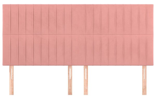 Čelo postele růžové 200x5x118/128 cm sametové 3116641