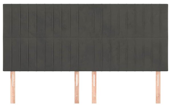 Čelo postele tmavě šedé 160x5x118/128 cm sametové 3116625