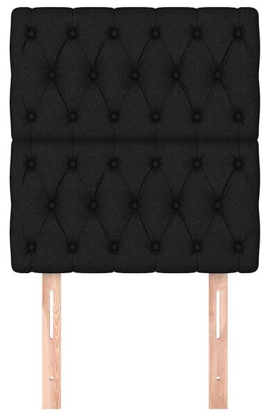 Čelo postele 2 ks černé 80 x 7 x 78/88 cm textil 3116644