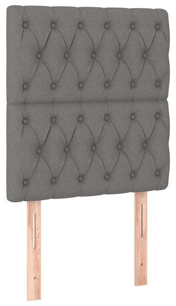Čelo postele tmavě šedé 80x7x118/128 cm látkové 3116643