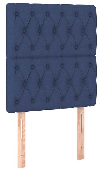 Čelo postele modré 80x7x118/128 cm látkové 3116648