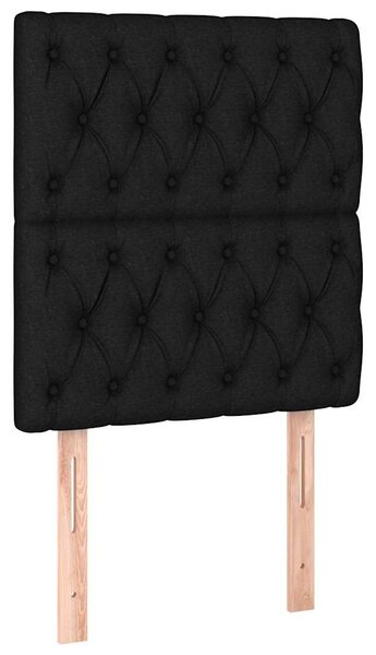 Čelo postele 2 ks černé 80 x 7 x 78/88 cm textil 3116644