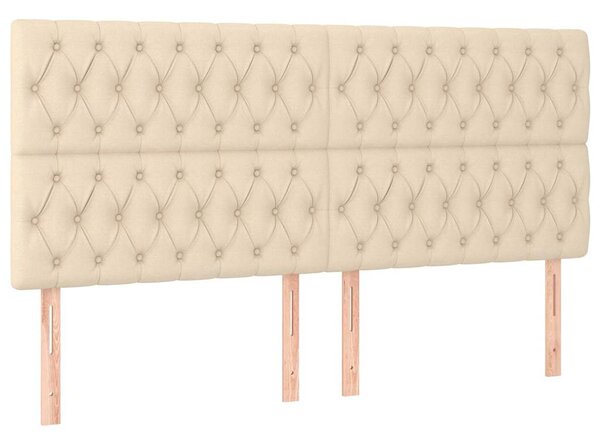 Box spring postel s matrací krémová 200x200 cm textil 3128794