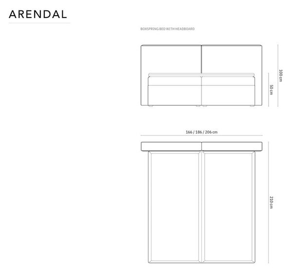 Krémová boxspring postel s úložným prostorem 140x200 cm Arendal – Cosmopolitan Design