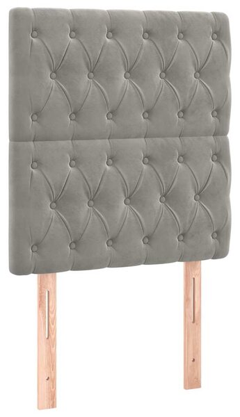 Čelo postele světle šedé 80x7x118/128 cm sametové 3116698