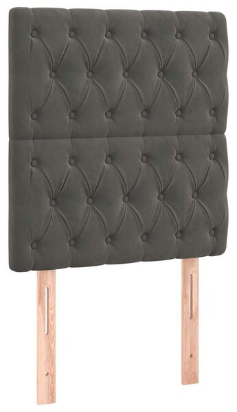 Čelo postele tmavě šedé 80x7x118/128 cm sametové 3116699