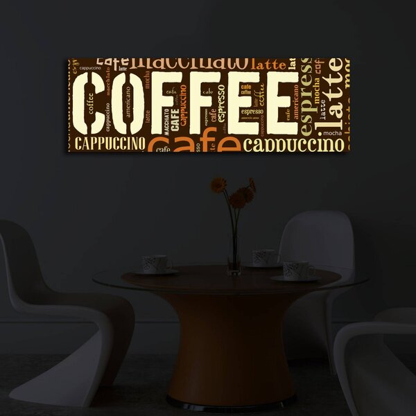 Wallity Obraz s LED osvětlením COFFEE 33 30 x 90 cm