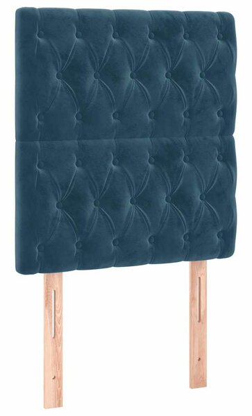 Čelo postele tmavě modré 80x7x118/128 cm sametové 3116702