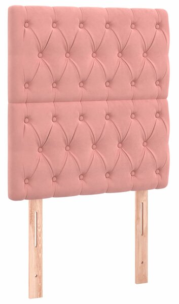 Čelo postele růžové 80x7x118/128 cm sametové 3116703