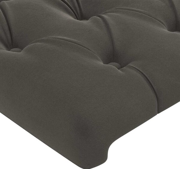 Čelo postele tmavě šedé 180x7x118/128 cm sametové 3116729