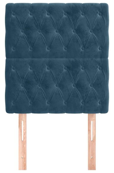 Čelo postele tmavě modré 80x7x118/128 cm sametové 3116702