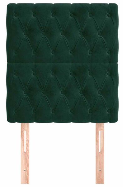 Čelo postele tmavě zelené 80x7x118/128 cm sametové 3116701