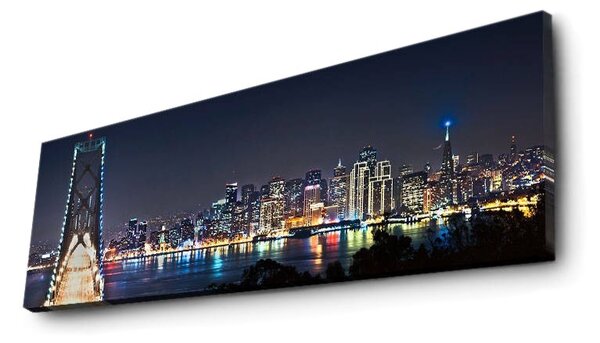 Wallity Obraz s LED osvětlením NOČNÍ MĚSTO 37 30 x 90 cm