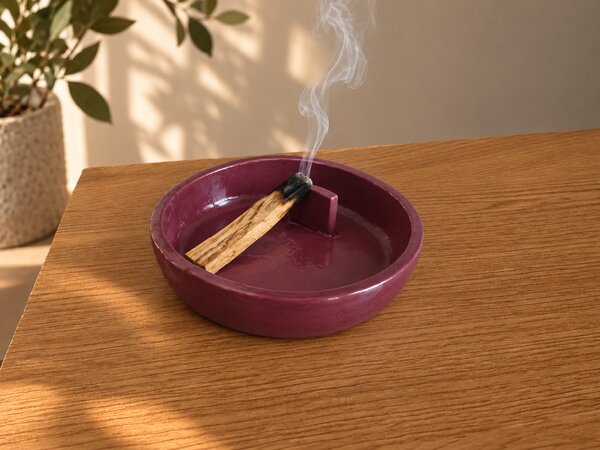 VOJA HOME Vykuřovací miska pro palo santo a vonné tyčinky Barva: Vínová (tmavá burgundy)